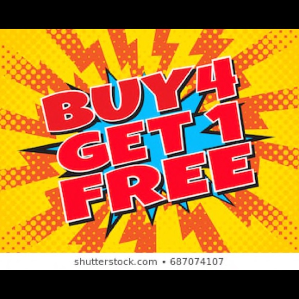 BUY FOUR ITEMS GET THE FIFTH FOR FREE!!